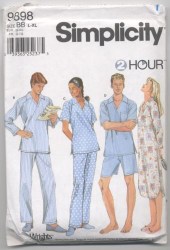 9898 HIM HER UNI NIGHTSHIRT, PAJAMAS LENGTHS PATTERN XS-M
